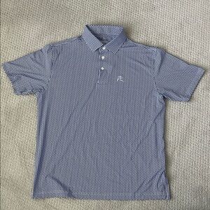 Rhoback NWOT White Polo with Texas pattern in Navy. Size L.